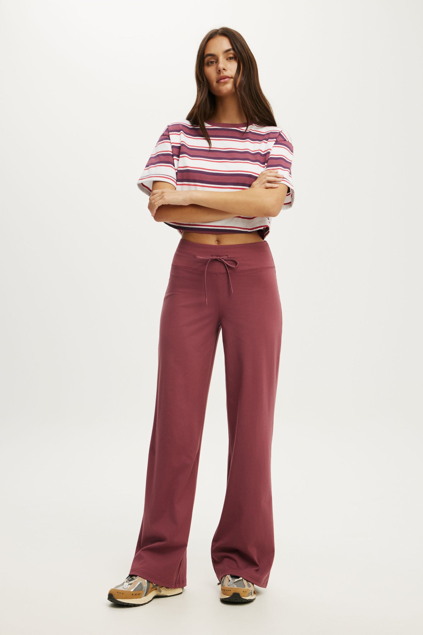 Ultra Soft Tie Front Wide Leg Pant