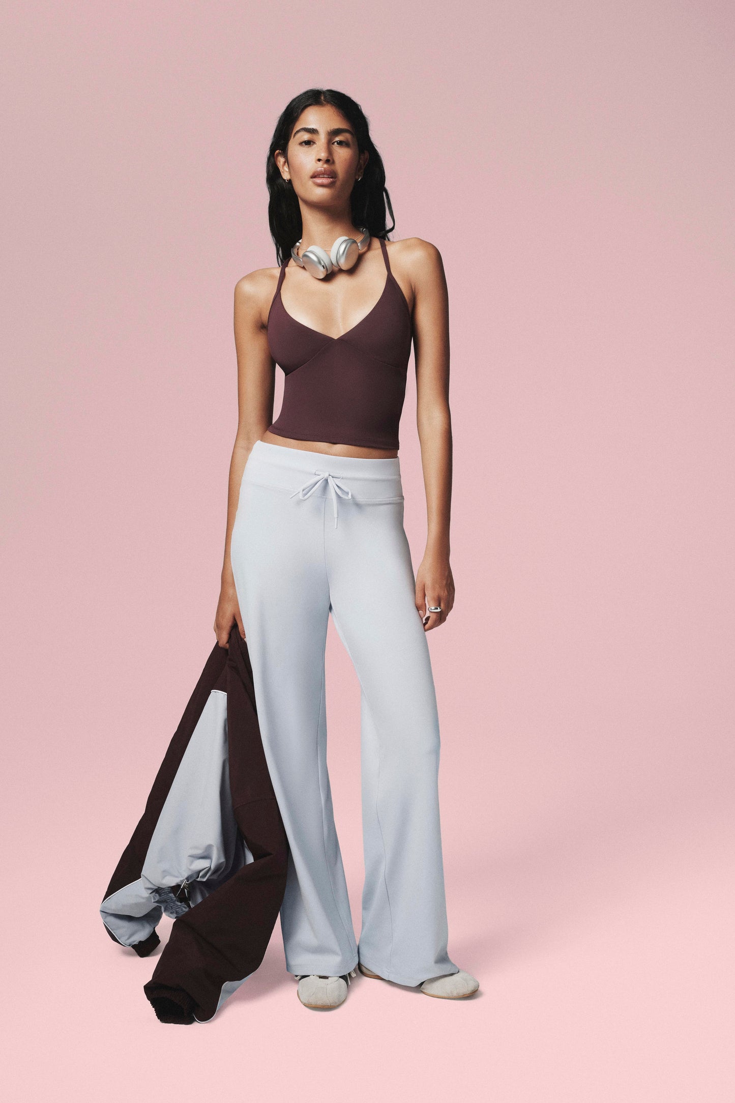 Ultra Soft Tie Front Wide Leg Pant