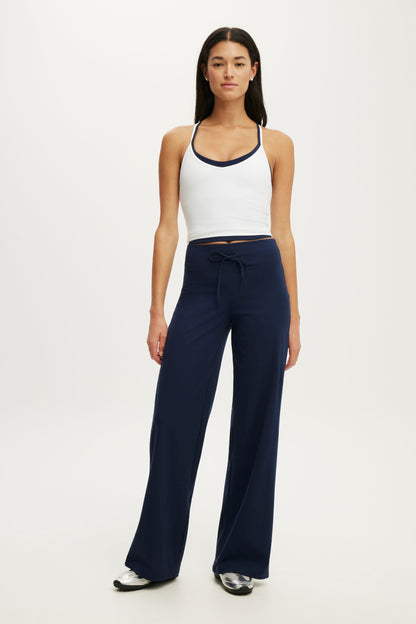 Ultra Soft Tie Front Wide Leg Pant