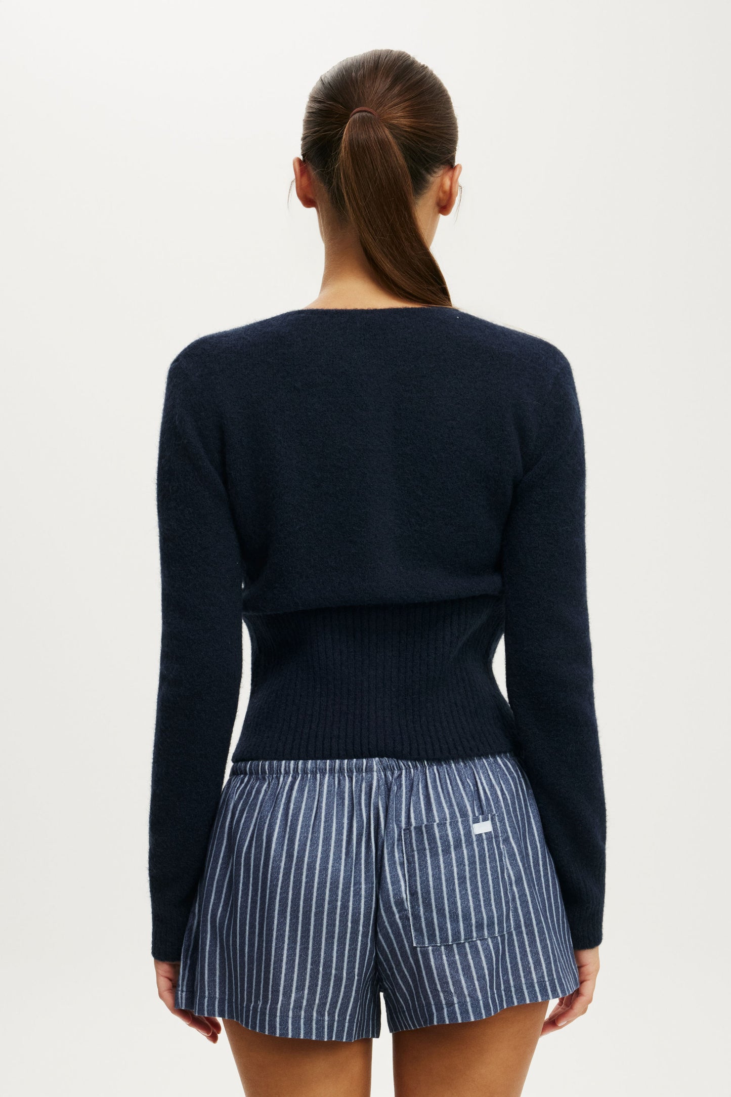 Fluffy Fitted Knit Cardi