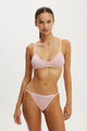 Cotton Pointelle Triangle Padded Bralette