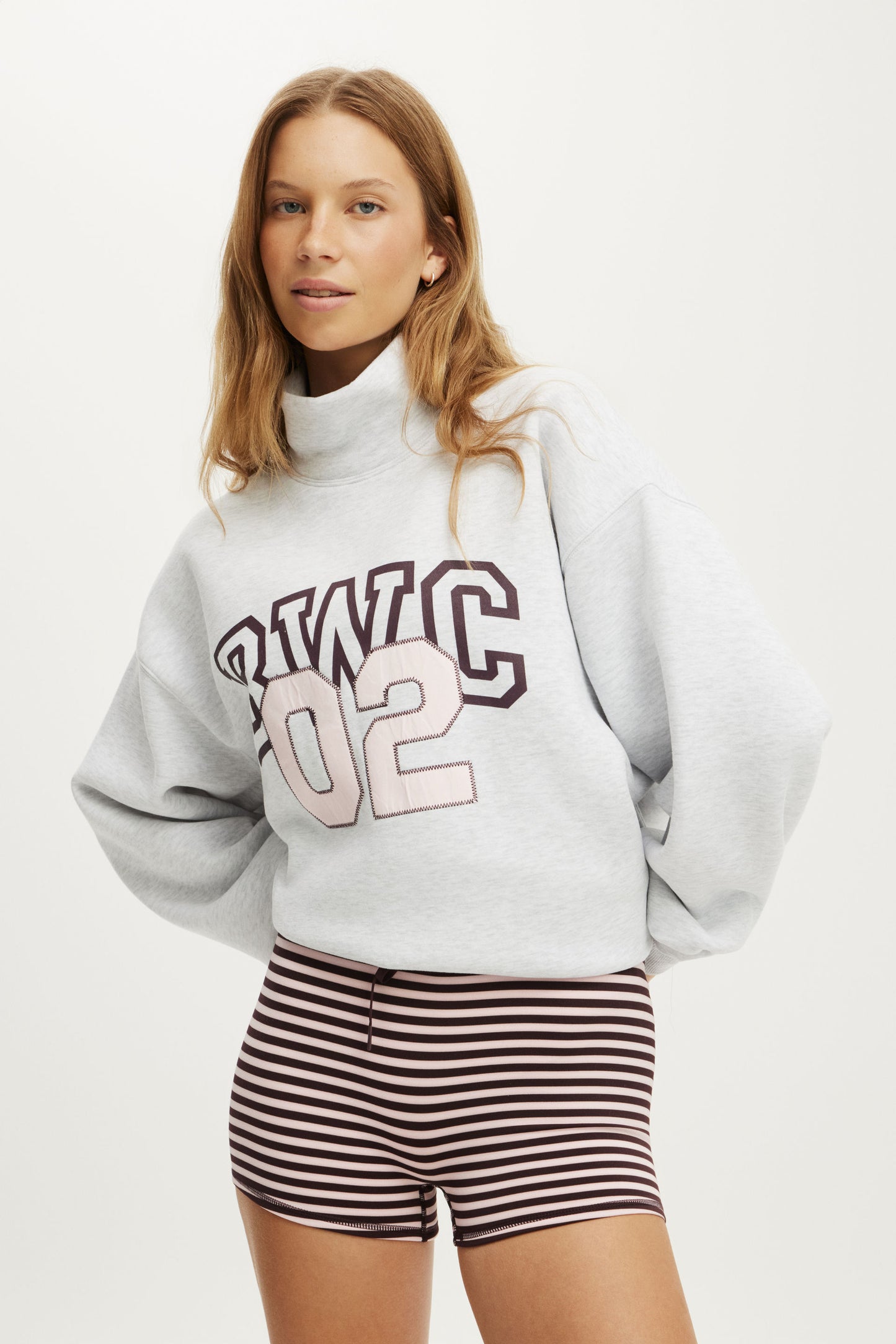 Plush Funnel Neck Sweatshirt