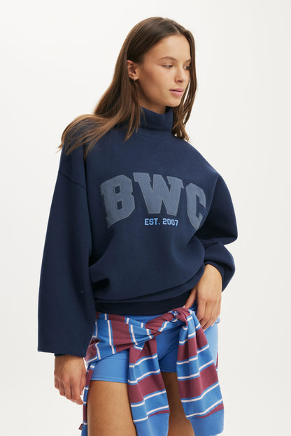 Plush Funnel Neck Sweatshirt