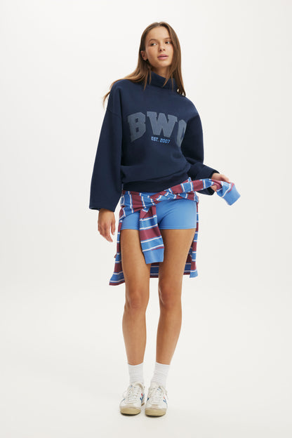 Plush Funnel Neck Sweatshirt