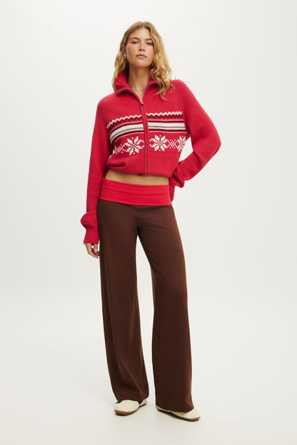 Ultra Soft Roll Over Wide Leg Pant