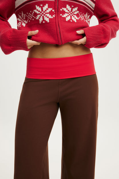 Ultra Soft Roll Over Wide Leg Pant