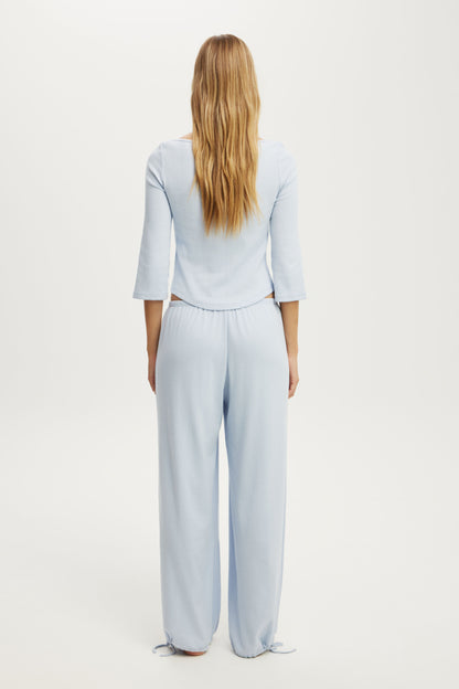 Dreamy Soft Pointelle Wide Leg Pant
