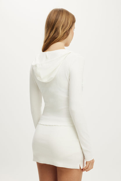 Dreamy Soft Pointelle Hooded Cardi