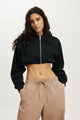 Plush Micro Cropped Zip Through