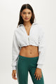 Plush Micro Cropped Zip Through