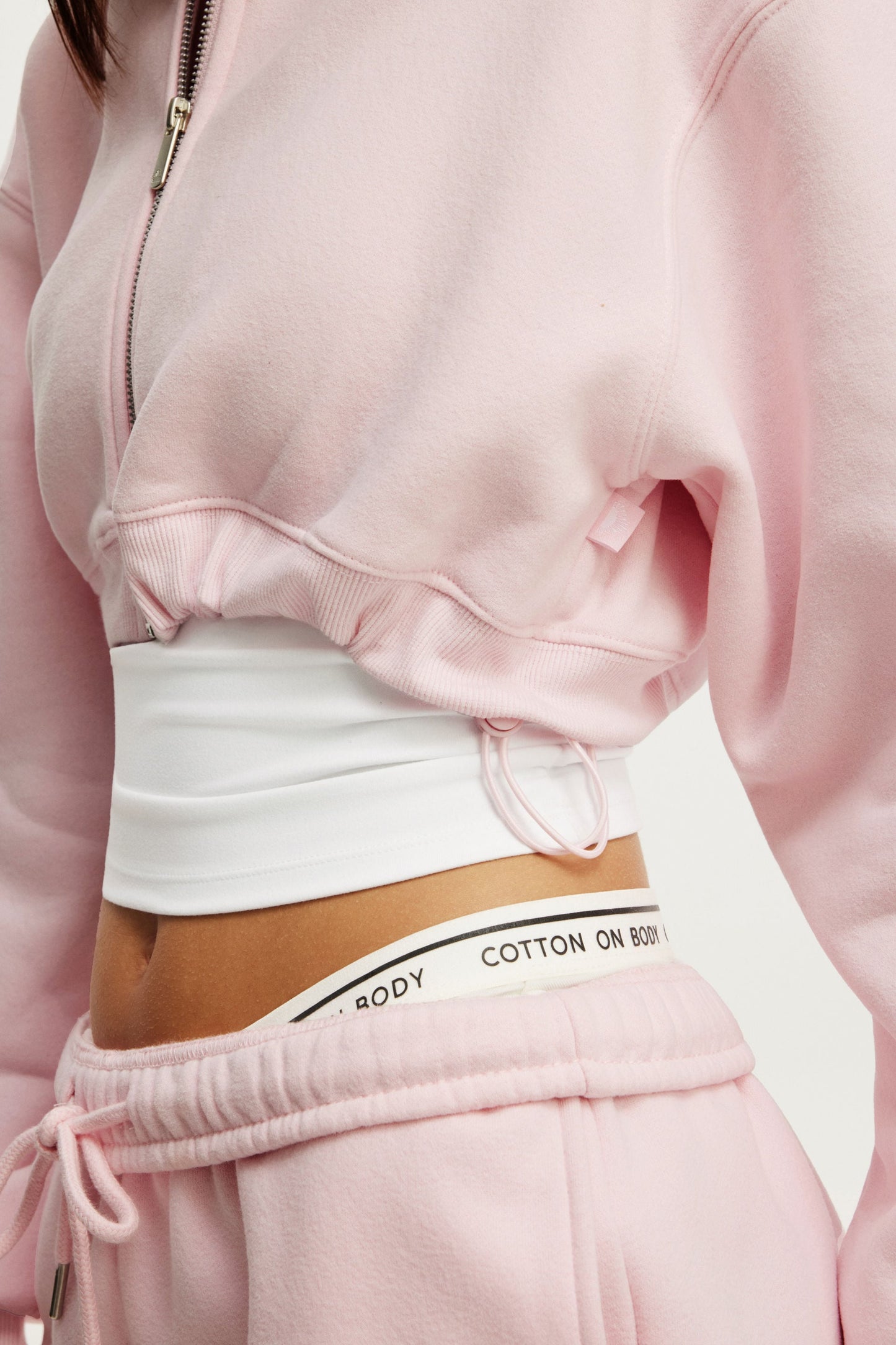 Plush Micro Cropped Zip Through