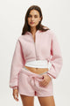 Plush Micro Cropped Zip Through