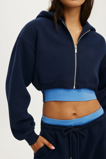 Plush Micro Cropped Zip Through