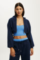 Plush Micro Cropped Zip Through