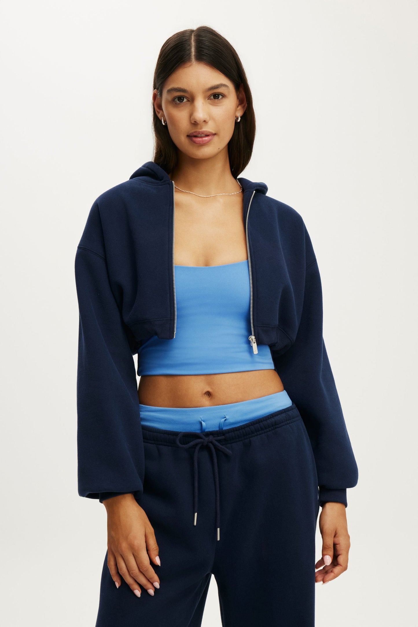 Plush Micro Cropped Zip Through