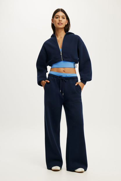 Plush Micro Cropped Zip Through