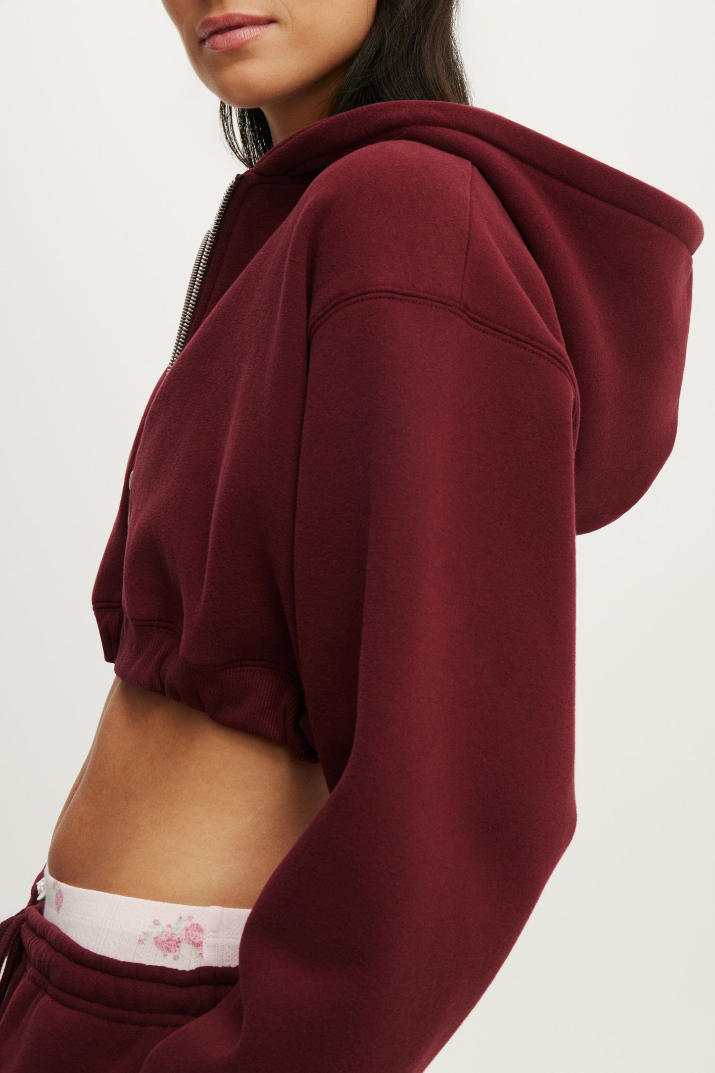 Plush Micro Cropped Zip Through