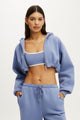 Plush Micro Cropped Zip Through