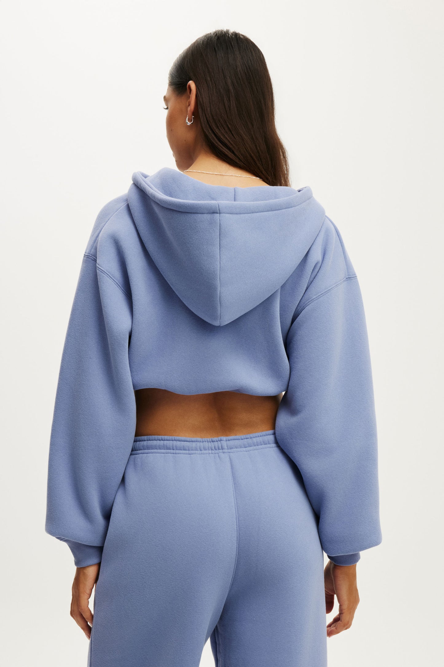 Plush Micro Cropped Zip Through
