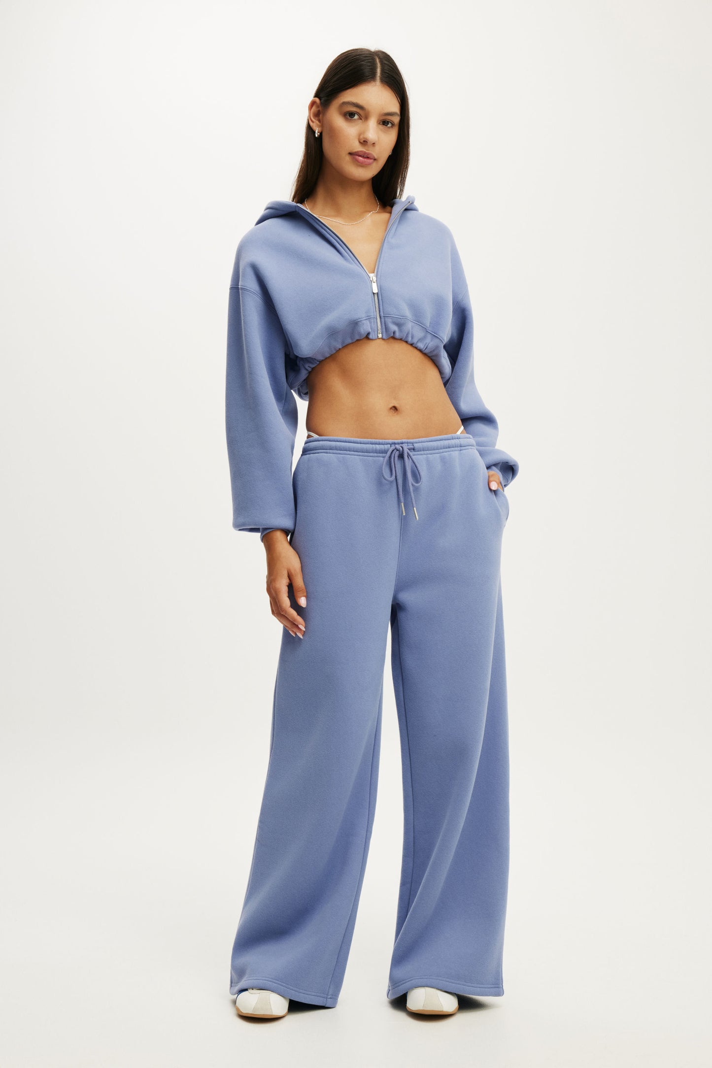 Plush Micro Cropped Zip Through