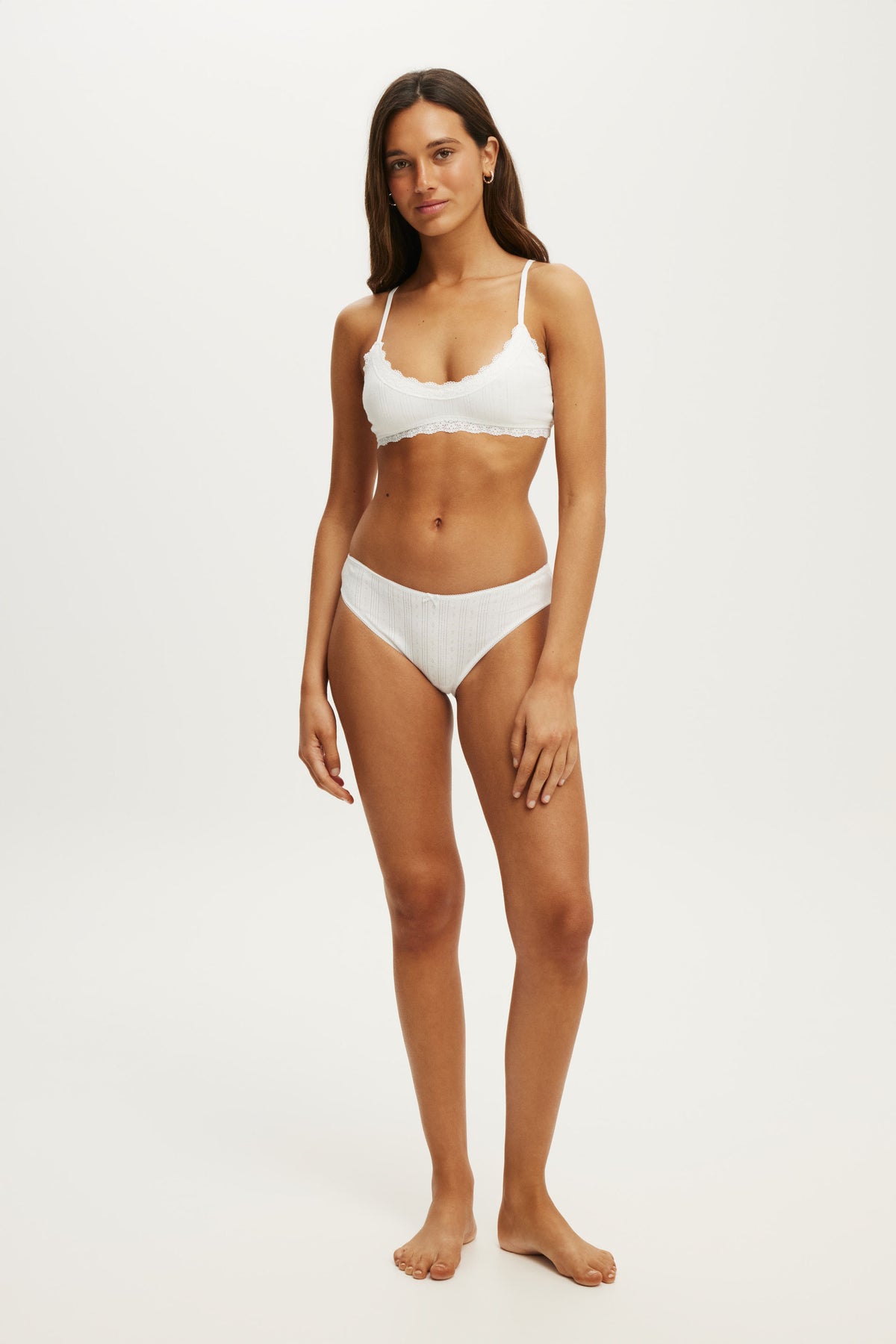 Cotton Pointelle Super Scoop Bralette