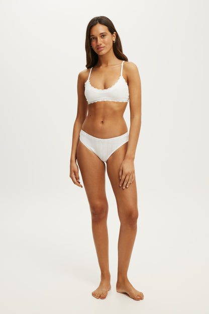Cotton Pointelle Super Scoop Bralette