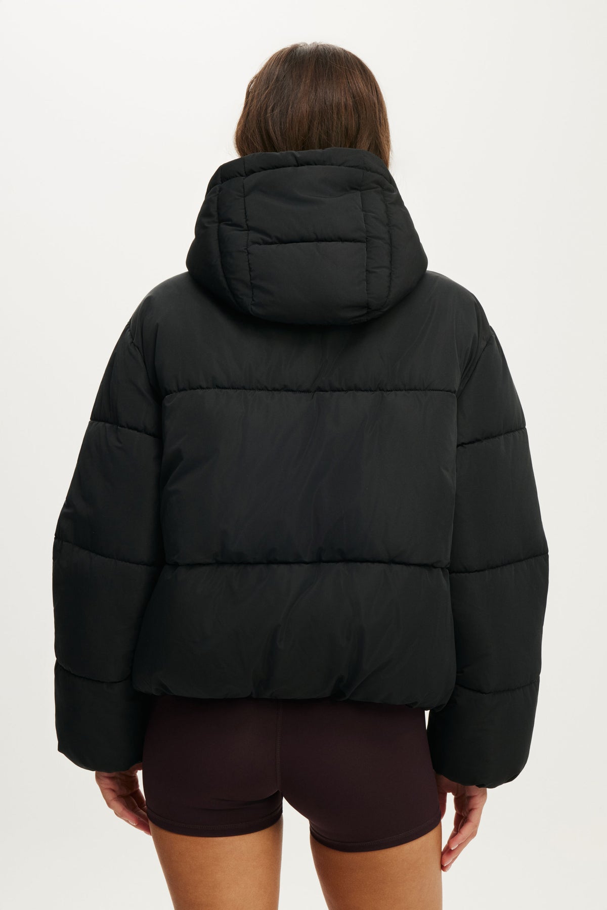 The Mother Puffer Removable Hood Jacket