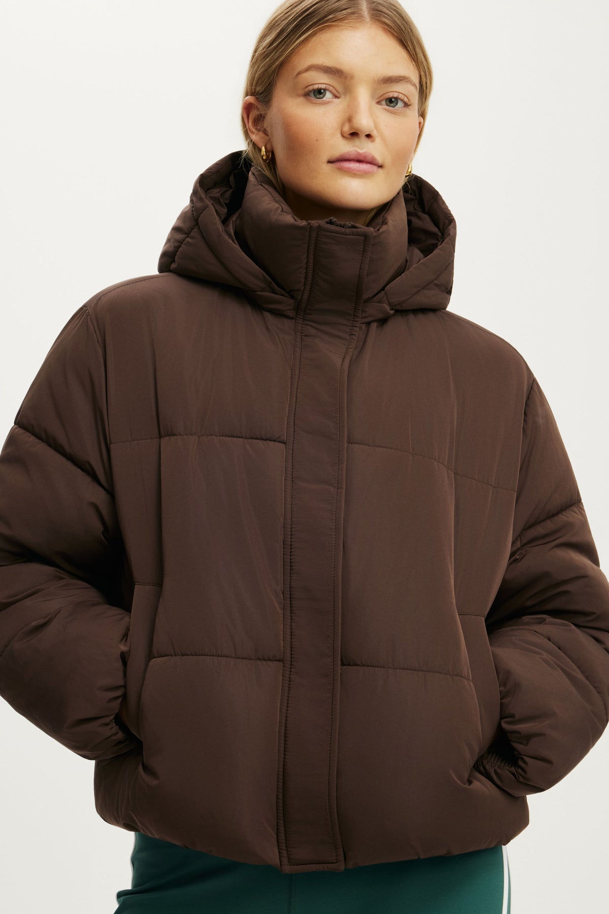 The Mother Puffer Removable Hood Jacket