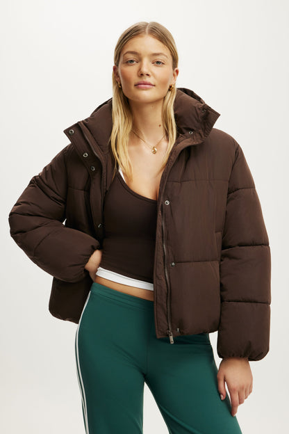 The Mother Puffer Removable Hood Jacket