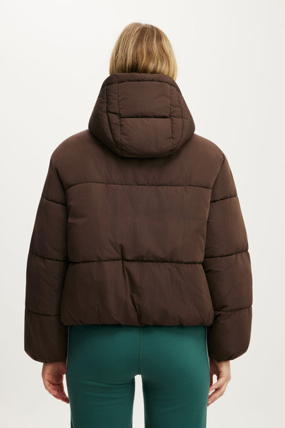 The Mother Puffer Removable Hood Jacket