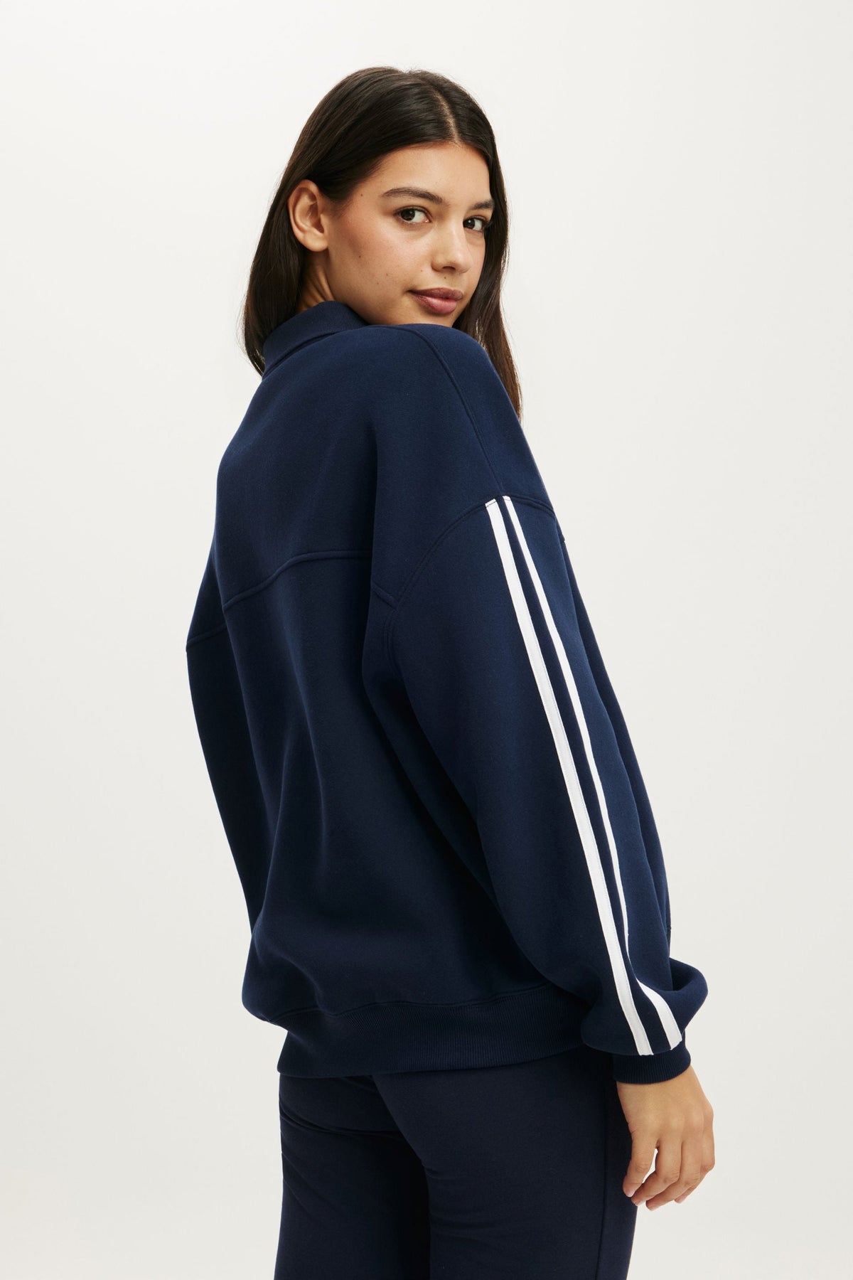 Plush Oversized Rugby Sweatshirt