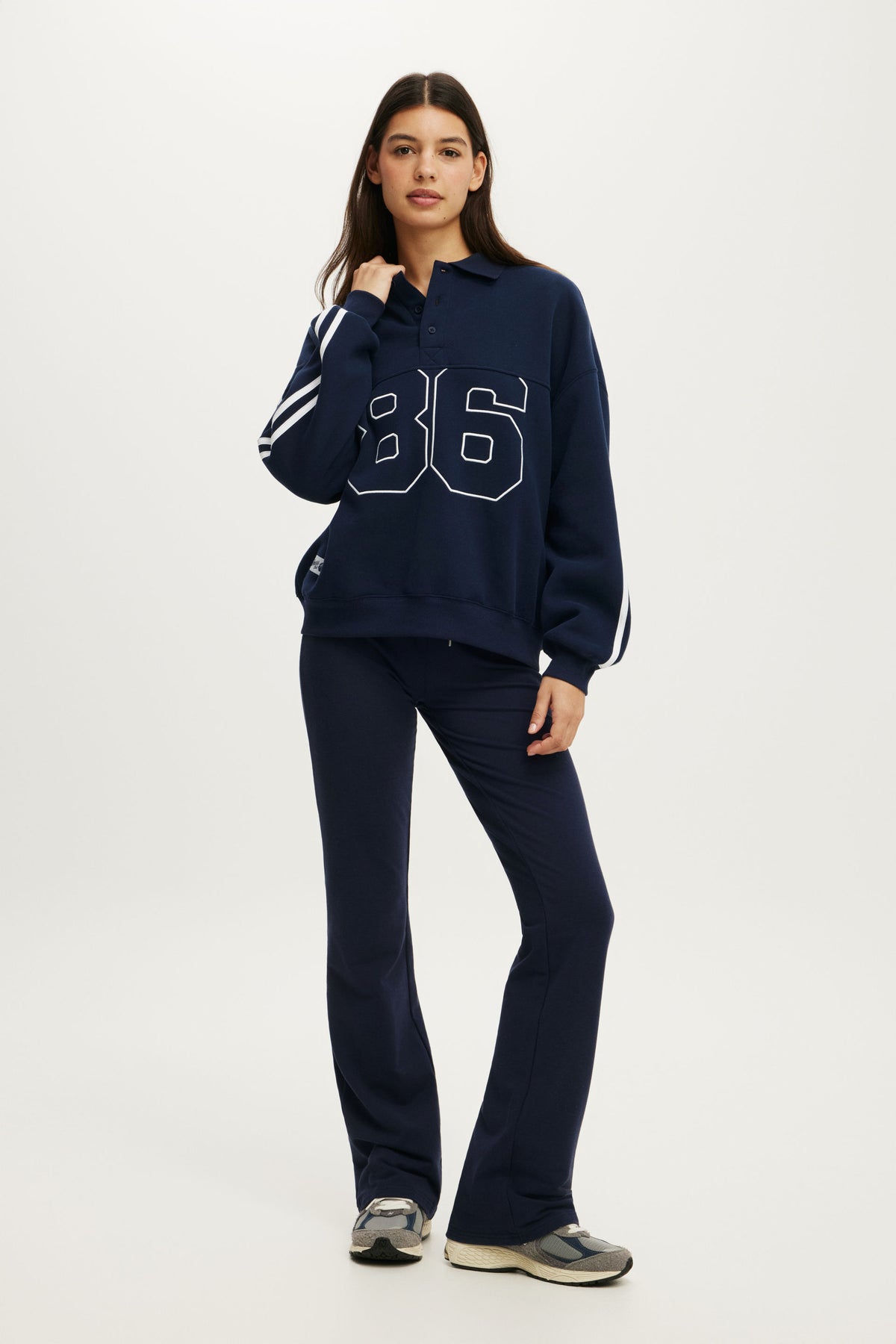 Plush Oversized Rugby Sweatshirt