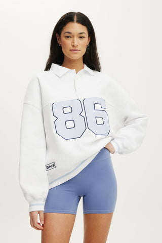 Plush Oversized Rugby Sweatshirt