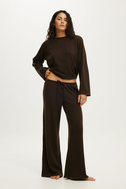 Super Soft Waffle Wide Leg Pant