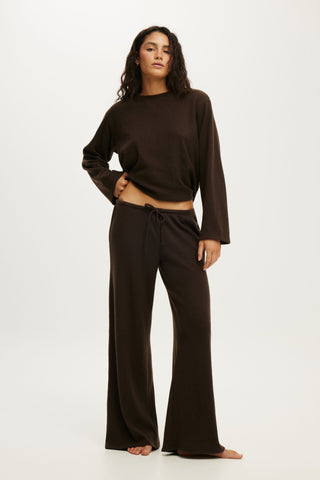 Super Soft Waffle Wide Leg Pant