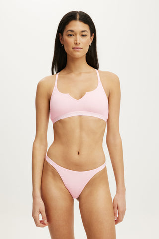 Branded Cotton Racer Back Bralette