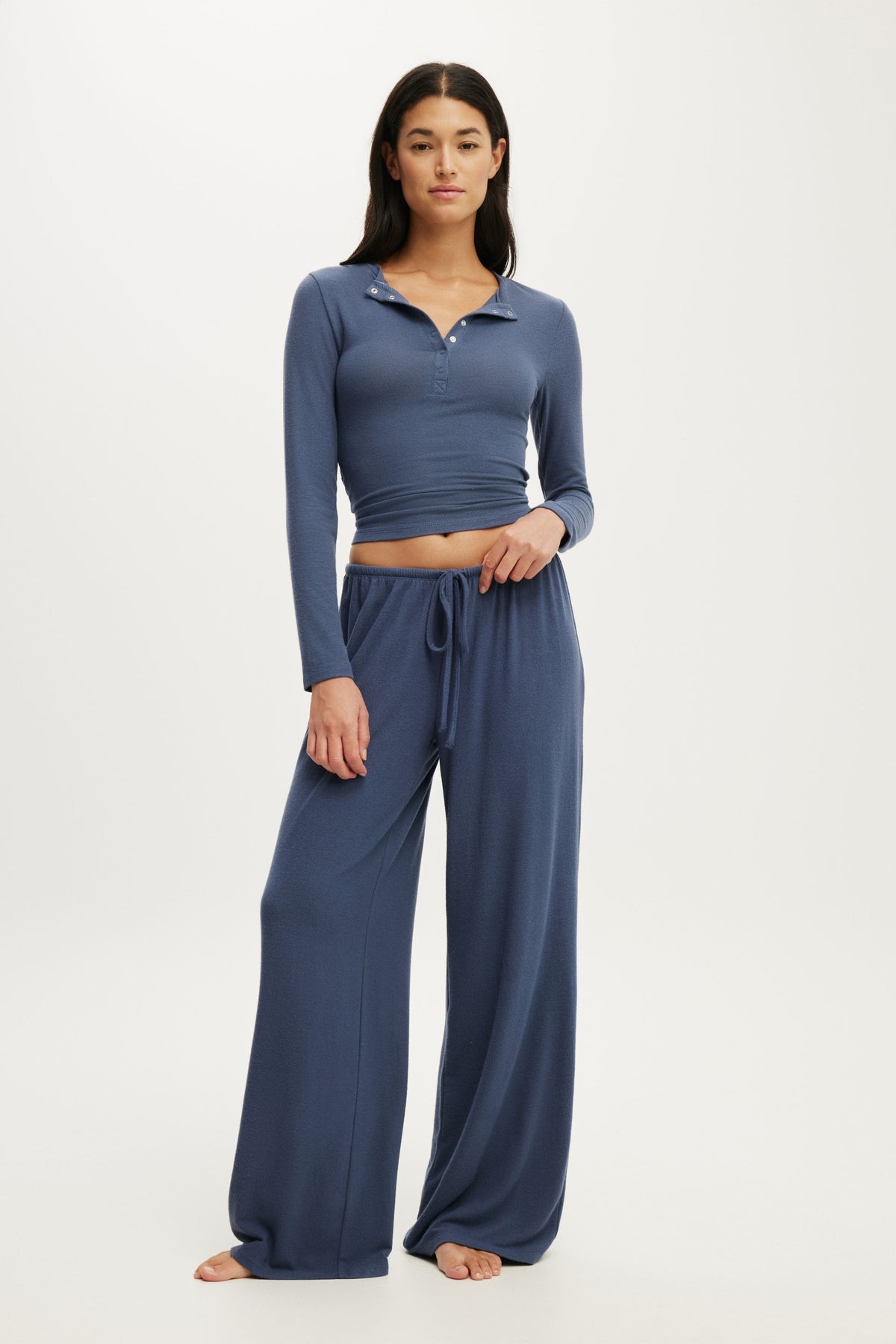 Super Soft Henley Long Sleeve Top