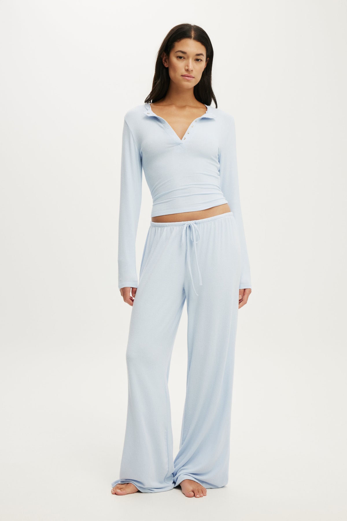 Super Soft Henley Long Sleeve Top