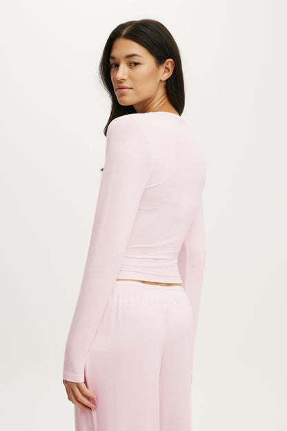 Super Soft Henley Long Sleeve Top