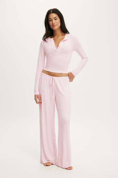 Super Soft Henley Long Sleeve Top