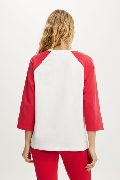 Active 3/4 Sleeve Graphic Raglan Tee
