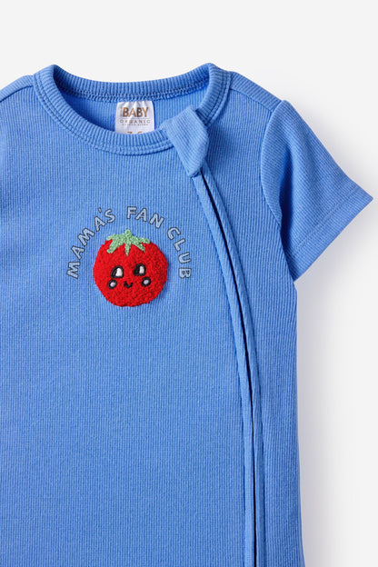 Growie Short Sleeve Zip Romper