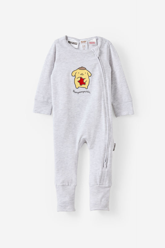 Pompompurin Sanrio Long Sleeve Zip Romper