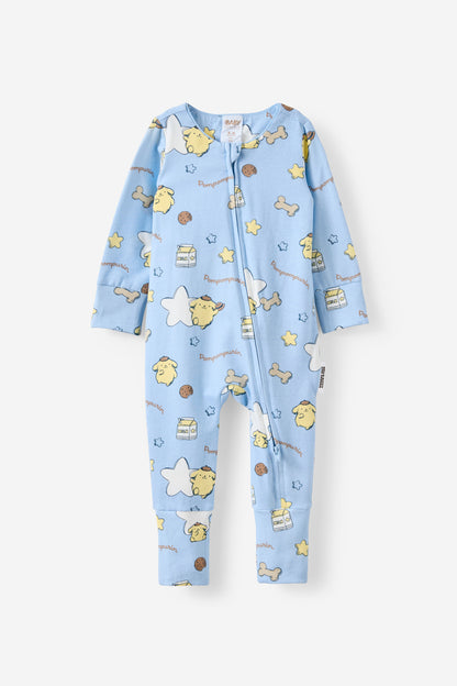Pompompurin Sanrio Long Sleeve Zip Romper