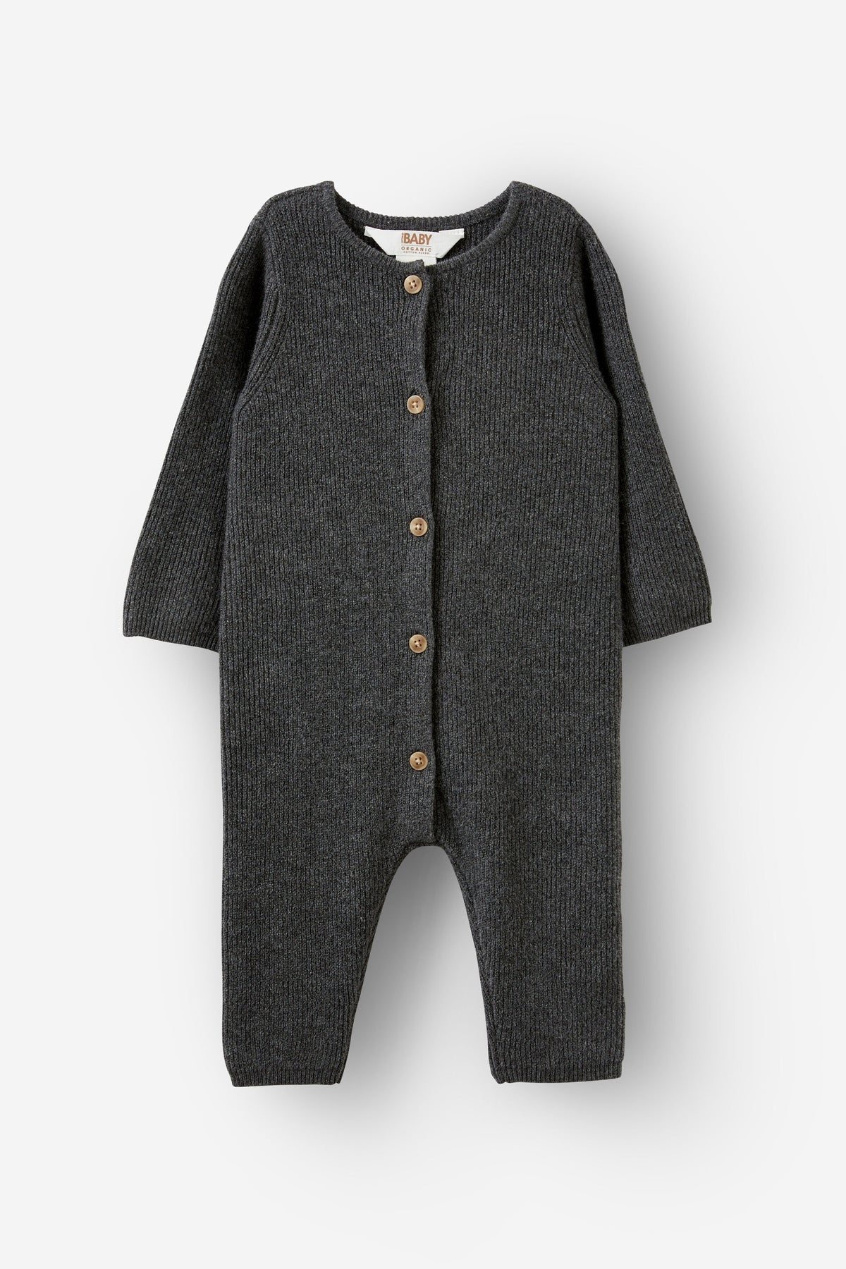 Organic Blend Knit Long Sleeve Romper