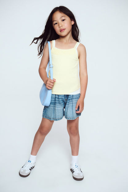 Sarai Pleat Front Denim Short