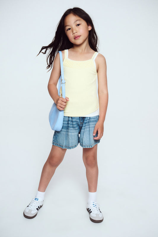 Sarai Pleat Front Denim Short