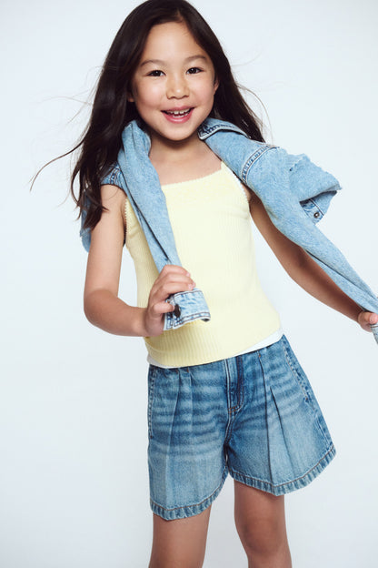 Sarai Pleat Front Denim Short
