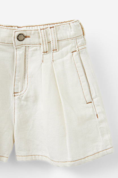 Sarai Pleat Front Denim Short
