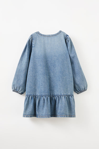 Betty Bow Front Denim Dress